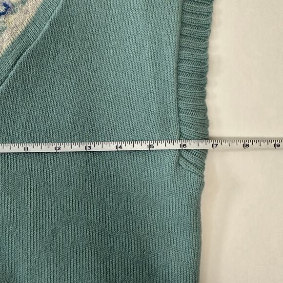 Pendleton 80s Vintage Floral Mint Wool Sweater Vest - Picture 8 of 8